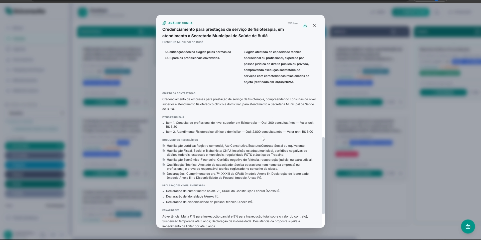 Análise de edital com inteligência artificial