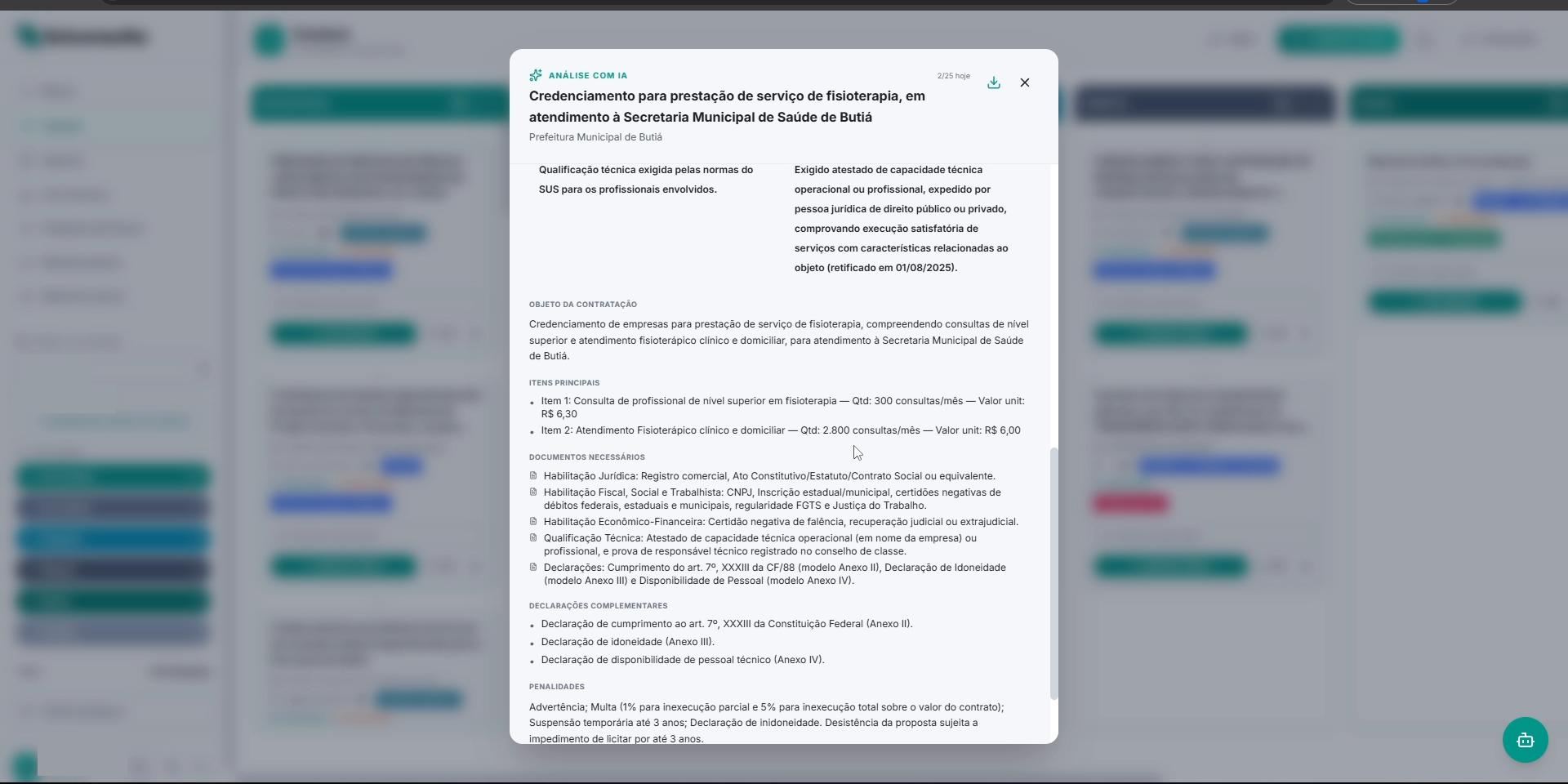 Análise de edital com inteligência artificial